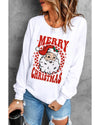 Beige MERRY CHRISTMAS Christmas Claus Graphic Drop Shoulder Sweatshirt - 2XL