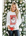 Beige MERRY CHRISTMAS Christmas Claus Graphic Drop Shoulder Sweatshirt - 2XL