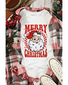 Beige MERRY CHRISTMAS Christmas Claus Graphic Drop Shoulder Sweatshirt - 2XL
