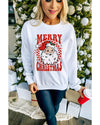 Beige MERRY CHRISTMAS Christmas Claus Graphic Drop Shoulder Sweatshirt - 2XL