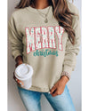 Parchment Festive Element Printed MERRY Christmas Graphic Sweatshirt - L