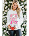 Beige Christmas Claus JOY Graphic Drop Shoulder Sweatshirt - 2XL