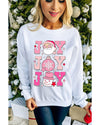 Beige Christmas Claus JOY Graphic Drop Shoulder Sweatshirt - 2XL