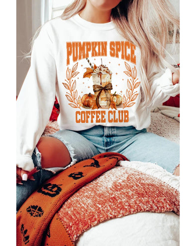 Beige PUMPKIN SPICE COFFEE CLUB Graphic Sweatshirt - 2XL