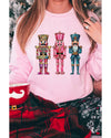 Pink Shimmer Nutcracker Graphic Christmas Pullover Sweatshirt - 2XL