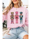 Pink Shimmer Nutcracker Graphic Christmas Pullover Sweatshirt - 2XL
