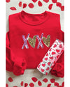 Red Heart XOXO Graphic Crewneck Valentines Pullover Sweatshirt - L