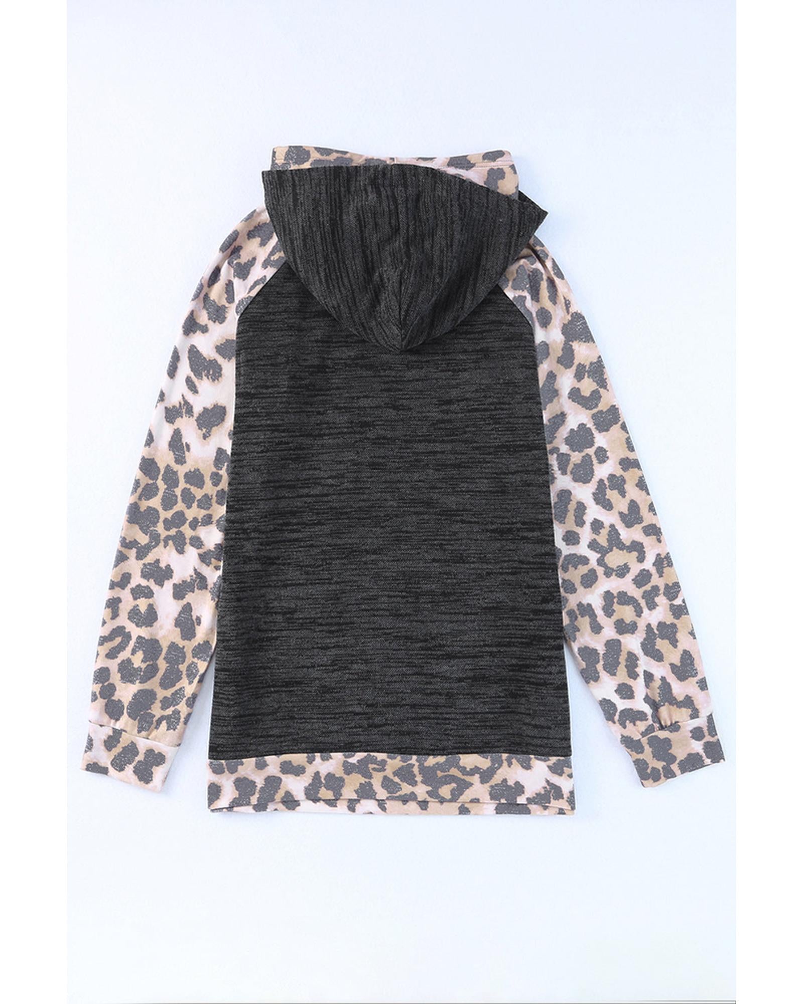 Azura Exchange Leopard Contrast Hoodie - L