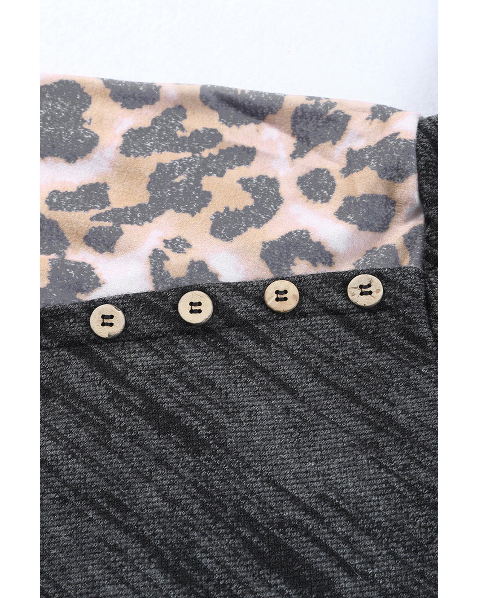 Azura Exchange Leopard Contrast Hoodie - M