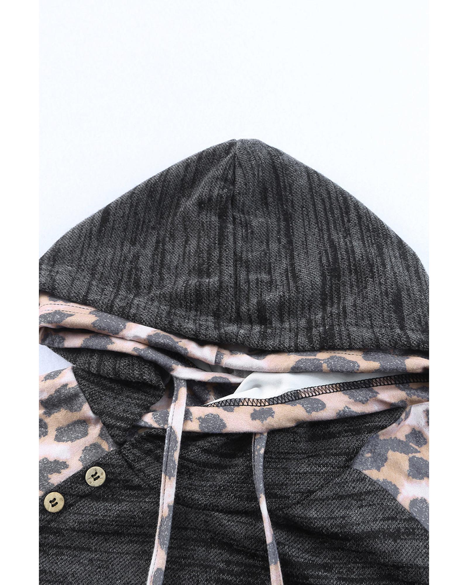 Azura Exchange Leopard Contrast Hoodie - M