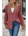 Azura Exchange Waffled Knit Lace Long Sleeve Buttoned Cardigan - XL