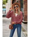 Azura Exchange Waffled Knit Lace Long Sleeve Buttoned Cardigan - XL