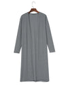 Stripe Open Front Long Cardigan - L