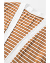 Brown Striped Side Pockets Open Front Cardigan - XL
