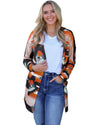 Orange Western Tribal Aztec Print Cardigan - S