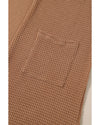 Chestnut Long Waffle Knit Cardigan with Pockets - L