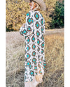 White Western Aztec Print Duster Open Front Top - M