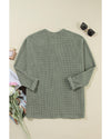 Laurel Green Waffle Knit Open Front Cardigan - L