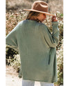 Laurel Green Waffle Knit Open Front Cardigan - L