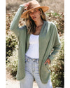 Laurel Green Waffle Knit Open Front Cardigan - L