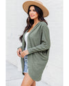 Laurel Green Waffle Knit Open Front Cardigan - M