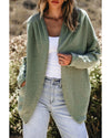Laurel Green Waffle Knit Open Front Cardigan - M
