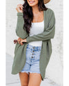 Laurel Green Waffle Knit Open Front Cardigan - M