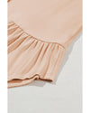 Jet Stream Ruffled V Neck Buttoned V Neck Shirt - XL
