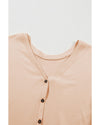 Jet Stream Ruffled V Neck Buttoned V Neck Shirt - XL