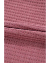Mineral Red Solid Color Waffle Knit Cardigan with Pocket - M