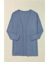 Ashleigh Blue Solid Color Rib Knit Open Front Tunic Cardigan - XL