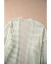 Beige Textured Lantern Sleeve Open Kimono - L
