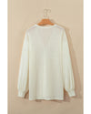 Beige Textured Lantern Sleeve Open Kimono - L