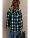 Azura Exchange Plaid Buttons Pocketed Shacket - S