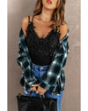Azura Exchange Plaid Buttons Pocketed Shacket - S