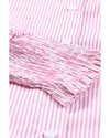 Azura Exchange Striped Boyfriend Shirt with Pocket - M