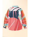 Azura Exchange Abstract Print Cuffed Sleeve Shirt - XL