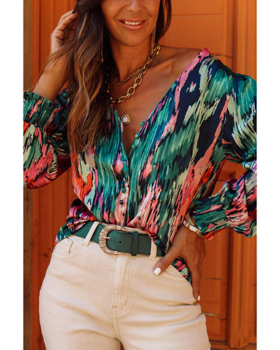 Azura Exchange Abstract Print Long Sleeve Shirt - L