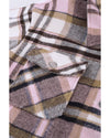 Azura Exchange Pink Geometric Plaid Print Pocketed Shacket - XL