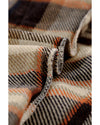 Orange Geometric Plaid Print Pocketed Shacket - L