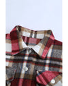 Azura Exchange Red Geometric Plaid Print Pocketed Shacket - XL