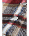 Azura Exchange Red Geometric Plaid Print Pocketed Shacket - XL
