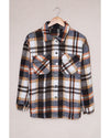 Geometric Plaid Print Pocketed Shacket - XL