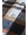 Geometric Plaid Print Pocketed Shacket - XL