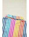 Orange Stripe Multicolor Drop Shoulder Loose Shirt - M