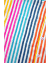 Orange Stripe Multicolor Drop Shoulder Loose Shirt - M