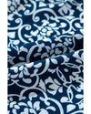 Blue Floral Ric-rac Patchwork Button Loose Fit Shirt - M