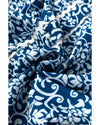 Blue Floral Ric-rac Patchwork Button Loose Fit Shirt - M