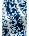 Blue Floral Ric-rac Patchwork Button Loose Fit Shirt - M