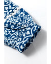 Blue Floral Ric-rac Patchwork Button Loose Fit Shirt - XL